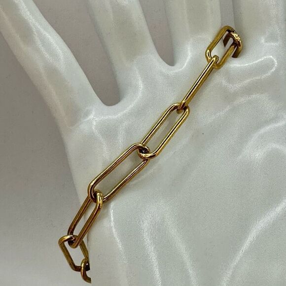 Gold tone link bracelet - Picture 5 of 7